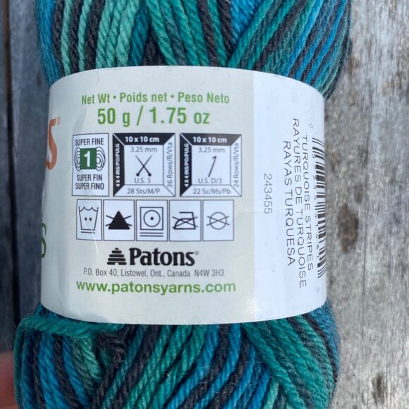 Patons Kroy Socks 4 yarn lot green blue gray stripes skeins washable wool super - Picture 8 of 13